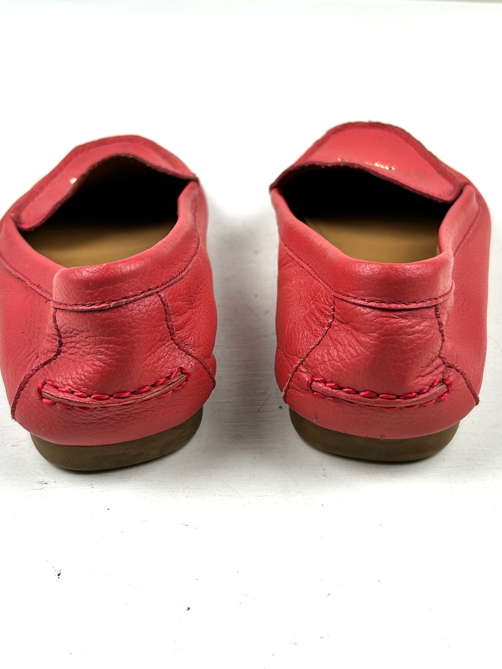 COACH Driver Red Pebbled Leather Loafers Women, US 10 - Picture 5 of 7